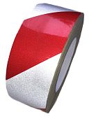 Светоотражающая лента для маркировки предметов Красно-белая 50мм*45,7м